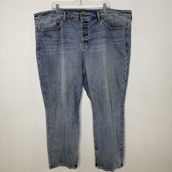 Torrid Jeans Womens 24 Plus Blue High-Rise Straight Button Fly Light Wash Denim - Picture 1 of 6